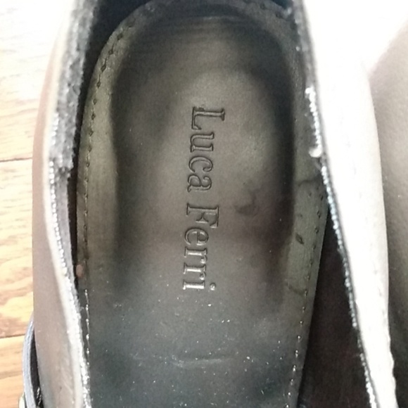 Taupe leather Luca Ferri lug sole shooties Size 9, 3" heel - Picture 5 of 11